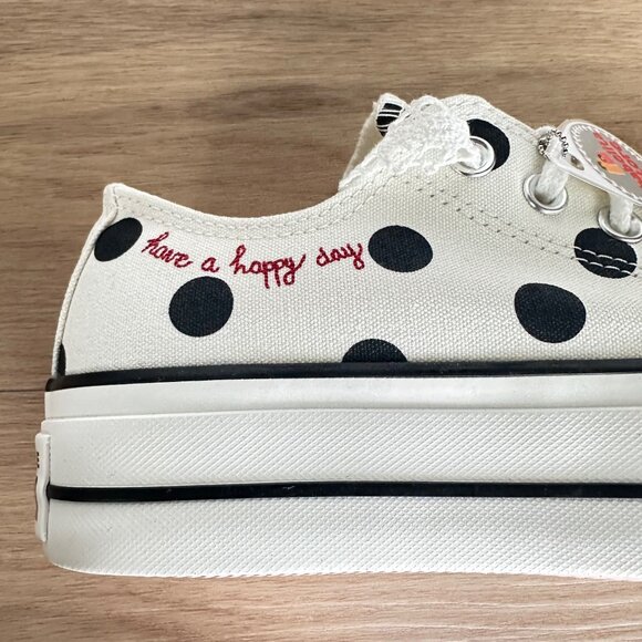 ✨Converse Chuck Taylor Lift Platform Polka Dots Sz 7 Womens Shoes White A10689C✨ - Picture 10 of 10